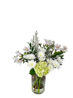 white green daisy bouquet, fresh, Brossard florist