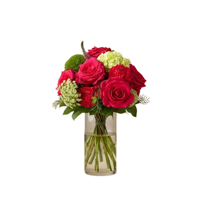 red white rose bouquet, romantic, Brossard florist