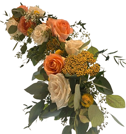peach blush rose arrangement, ceremony floral, Brossard florist