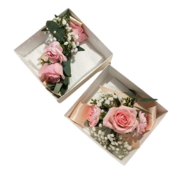 pink rose gift box, flower box arrangement, Brossard florist